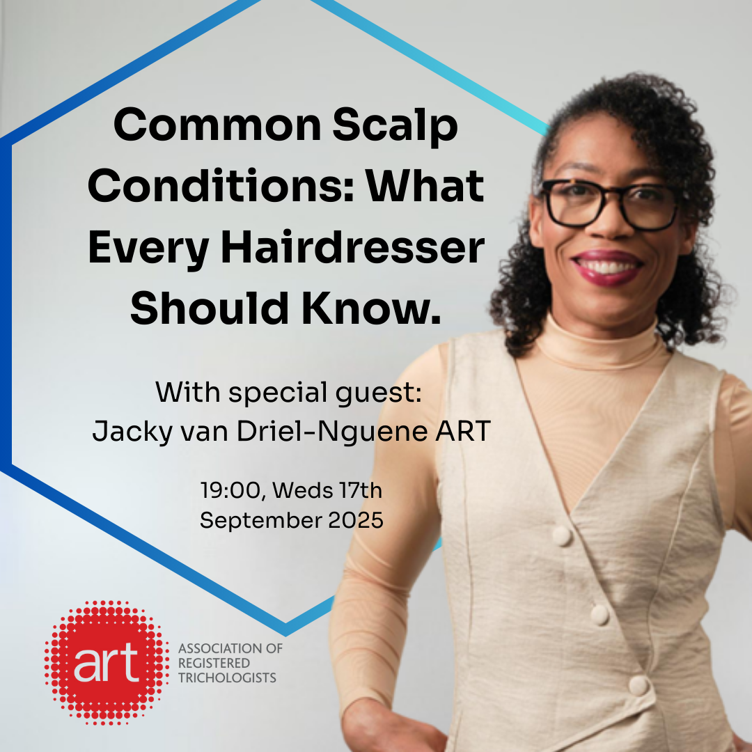 ree trichology webinar for Colourstart subscribers – Common Scalp Conditions: What Every Hairdresser Should Know, with guest Jacky van Driel-Nguene ART, 17 September 2025.